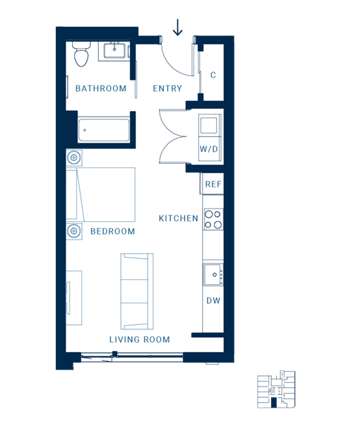 Shoresmith Apartments Studio E Floor Plan